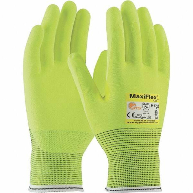 ATG 34-8743FY/XL Cut, Puncture & Abrasive-Resistant Gloves: Size XL, ANSI Cut A2, ANSI Puncture 1, Nitrile, Engineered Yarn