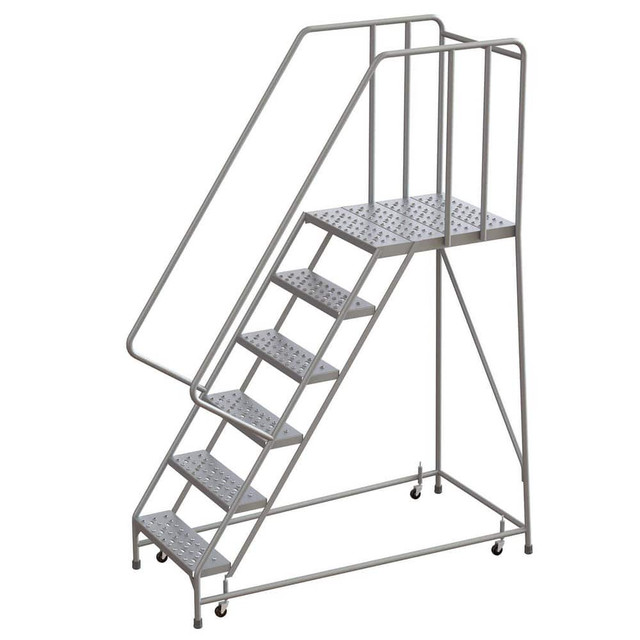 TRI-ARC WLAR106246-D5 6-Step Aluminum Step Ladder: 350 lb Capacity, 7'6" High