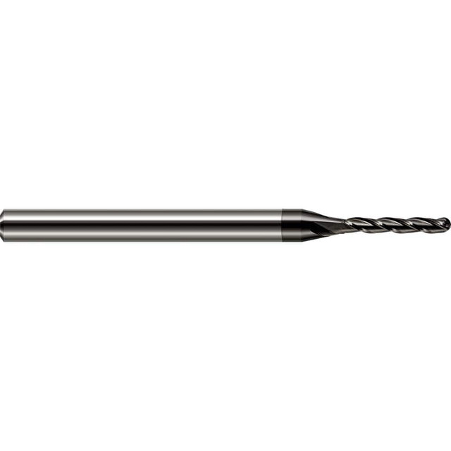 Harvey Tool 12840-C4 Ball End Mill: 0.04" Dia, 0.2" LOC, 3 Flute, Solid Carbide