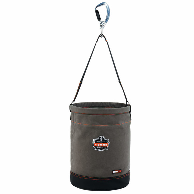 ERGODYNE CORPORATION 14940 Ergodyne Arsenal 5940 Canvas Hoist Bucket With Swiveling Carabiner, 17in x 12-1/2in, Gray ERGODYNE CORPORATION 14940 Ergodyne Arsenal 5940 Canvas Hoist Bucket With Swiveling Carabiner, 17in x 12-1/2in, Gray