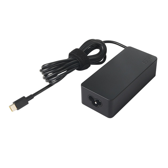 Wherever you go, you want to be sure your go-to devices are at the ready. Power up with the Lenovo USB-Type C 65W AC adapter. Its powerful, compact design makes it ideal for most travelers.  Compatible with most USB Type-C devices.  Strong 65W current provides ample charging power.  5.9' cord allows greater range of access.  Sleek, lightweight design makes traveling easier.  Built-in smart clip protects against overheating, overcurrents, overvoltage and short circuiting.  Backed by the manufacturer's 1-year limited warranty.