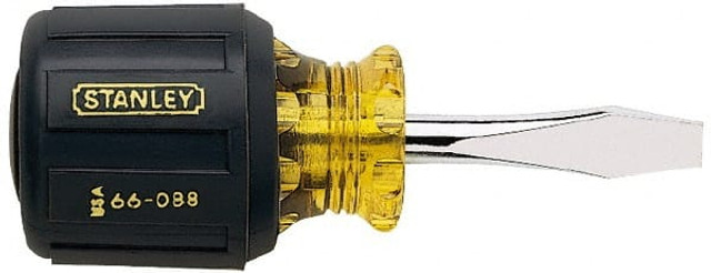 Stanley 66-088 Slotted Screwdriver: 1/4" Width, 3-7/16" OAL, 1-1/2" Blade Length