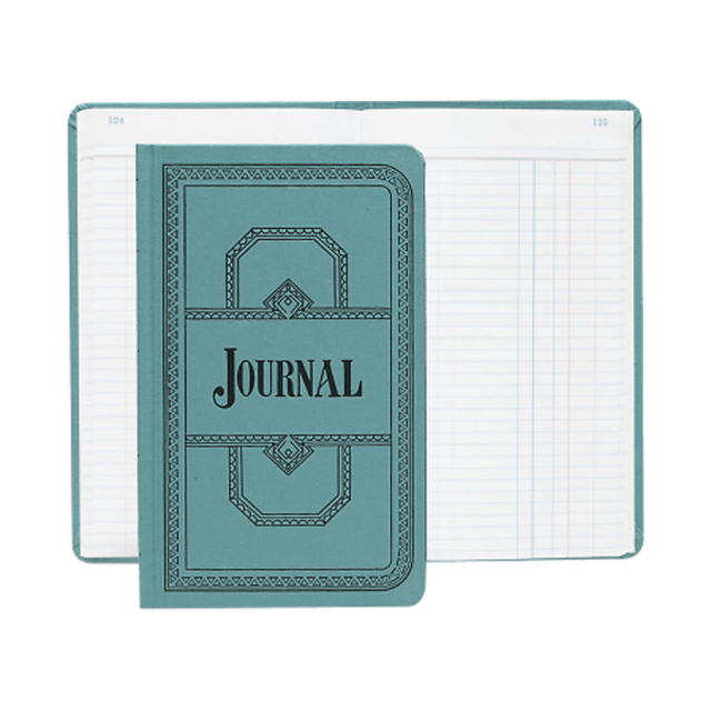 TOPS BRANDS 66-150-J Boorum & Pease Canvas Account Book, Journal, 16 Lb., 12 1/8in x 7 5/8in, 150 Pages, Blue