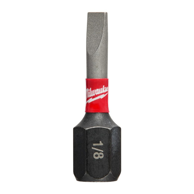 Milwaukee Tool 48-32-4716 Slotted Screwdriver Bits; Blade Width (mm): 2.9in ; Drive Size (Inch): 0.125in ; Blade Thickness: 2.9in ; Blade Thickness (Decimal Inch): 2.9in ; Material: Steel ; Overall Length (Inch): 1.00