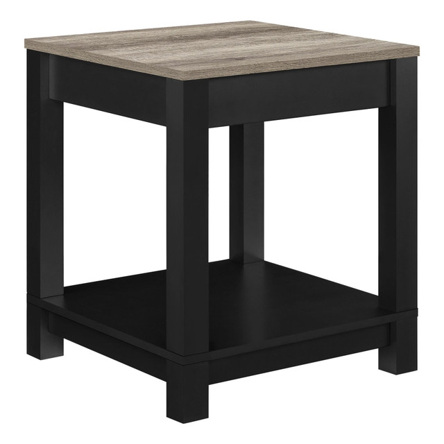 AMERIWOOD INDUSTRIES, INC. 5046196PCOM Ameriwood Home Carver End Table, Square, Weathered Oak/Black