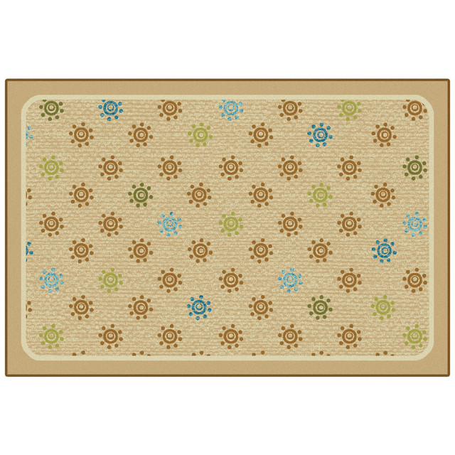 CARPETS FOR KIDS ETC. INC. 37.63 Carpets for Kids KID$Value Rugs Sunshine Flowers Decorative Rug, 3ft x 4ft6in, Tan