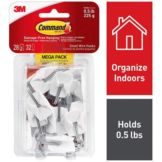 3M Storage Hook: 3/4" Projection, 1 lb Load Capacity 7100106462