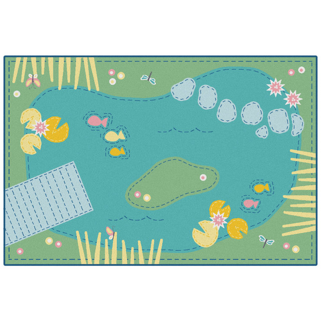 CARPETS FOR KIDS ETC. INC. Carpets For Kids 37.68  KID$Value Rugs Tranquil Pond Activity Rug. 3ft x 4ft6in, Green