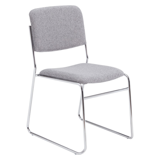 NATIONAL PUBLIC SEATING CORP 8652 National Public Seating 8600 Signature Series Padded Fabric Seat, Fabric Back Stacking Chair, 16in Seat Width, Gray Seat/Chrome Frame, Quantity: 1