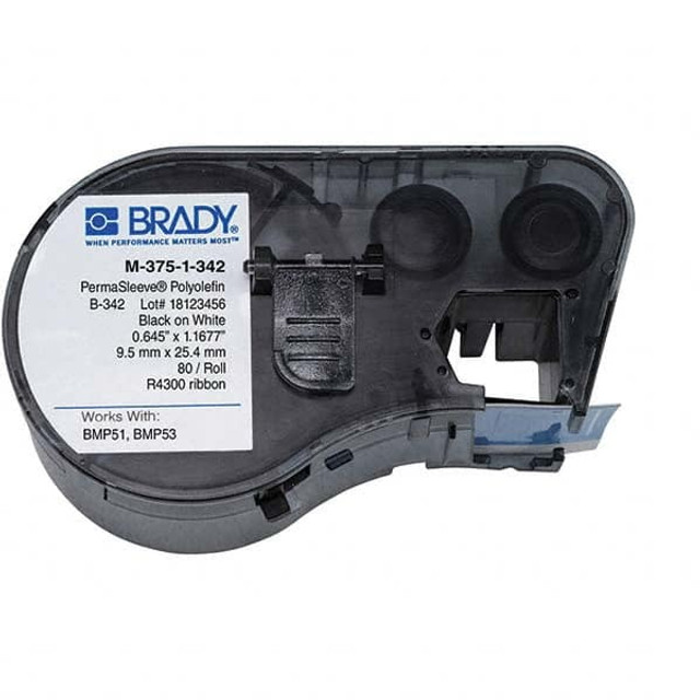 Brady 143229 Label Maker Label: White, Polyolefin, 80 per Roll