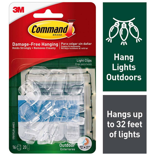 3M Storage Hook: 1/2" Projection, 3 lb Load Capacity, Plastic 7100030081