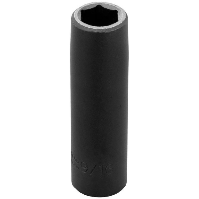 Proto J7318H Impact Socket: 1/2" Drive, 9/16" Socket, Hex Drive