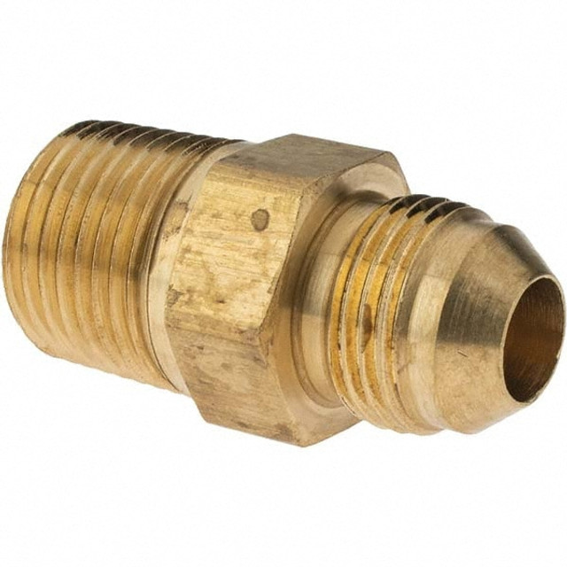 Parker PT-00262 Brass Flared Tube Male Adapter: 1/2" Tube OD, 1/2-14 Thread, 37 ° Flared Angle