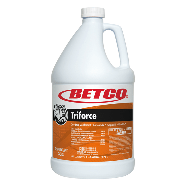 BETCO CORPORATION 3330400 Betco Triforce Disinfectants, Fresh Scent, 142.24 Oz, Orange, Pack Of 4 Disinfectants