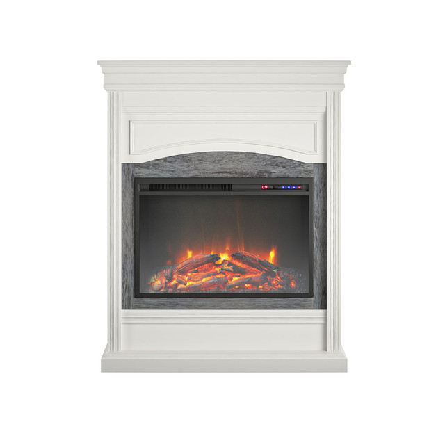 AMERIWOOD INDUSTRIES, INC. Ameriwood Home 8731013COM  Lamont Electric Fireplace, 44-3/4inH x 40-1/2inW x 12-1/2inD, White