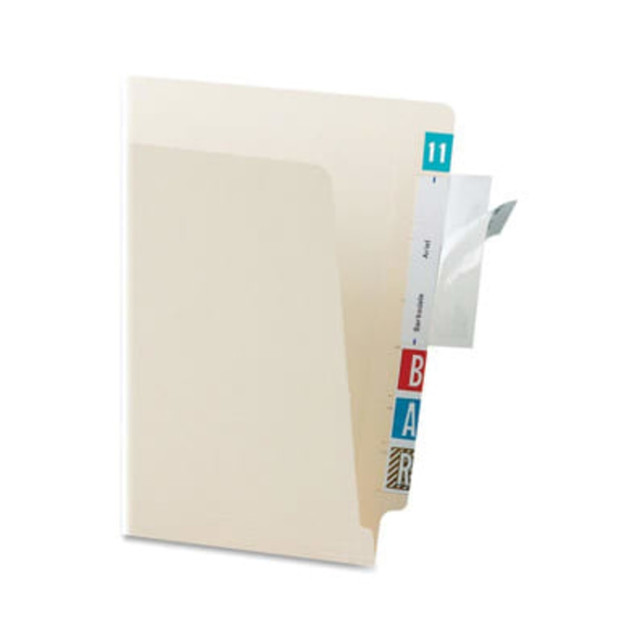 TABBIES DIV 58385 Tabbies Self-Adhesive File Folder Label Protectors, 3 1/2in x 2in, Clear, Pack Of 100