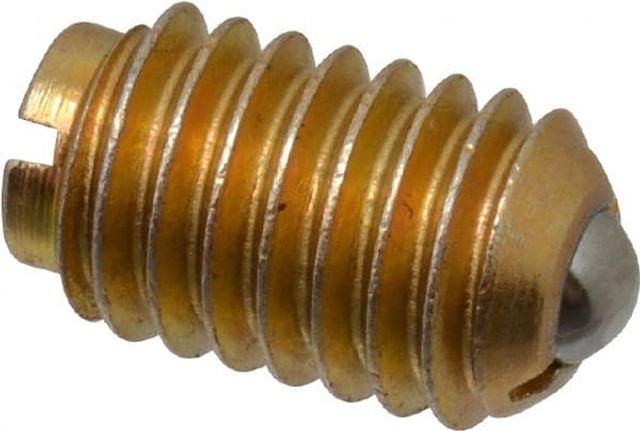 TE-CO 52812 Threaded Ball Plunger: 3/8-16, 0.187" Ball Dia, 5/8" Body Length, 0.048" Max Ball Reach