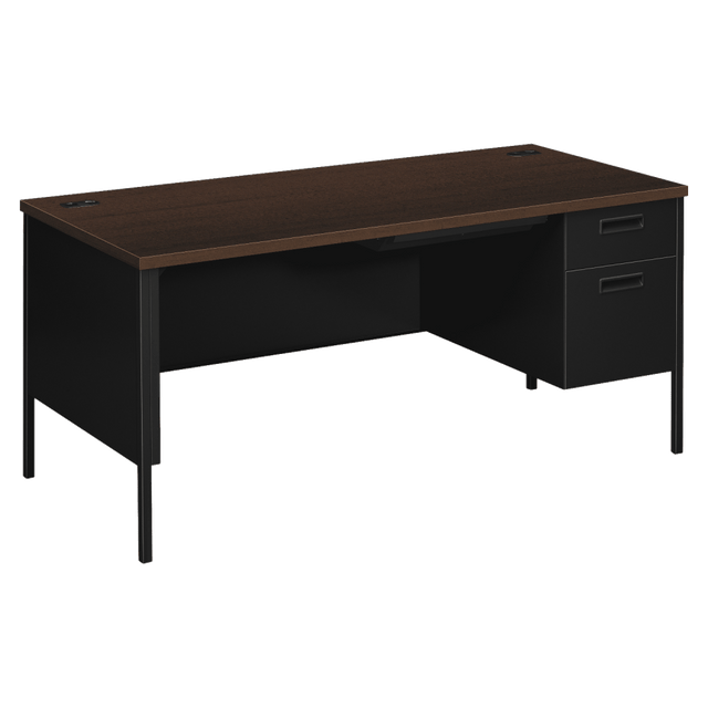 HNI CORPORATION HON P3265RMOP  Metro Classic 66inW Right-Pedestal Computer Desk, Mocha/Black