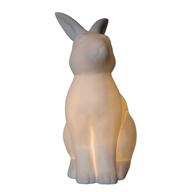 ALL THE RAGES INC LT3058-WHT Simple Designs Porcelain Bunny Rabbit Table Lamp