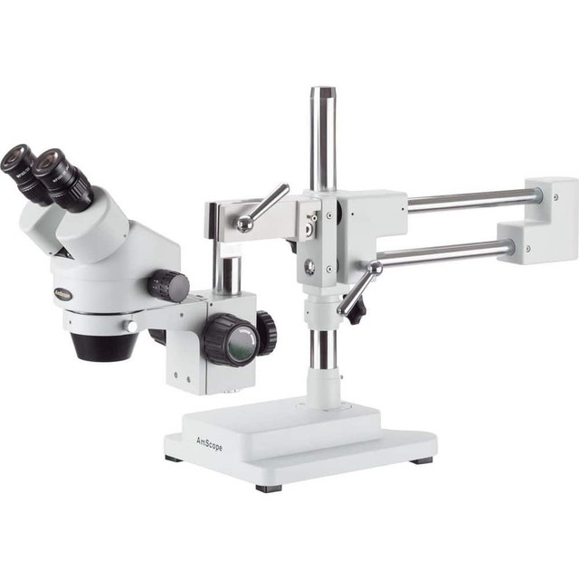 AmScope SM-4BZ Microscopes; Microscope Type: Stereo ; Eyepiece Type: Binocular ; Arm Type: Boom Stand; Double Arm ; Image Direction: Upright ; Eyepiece Magnification: 10x