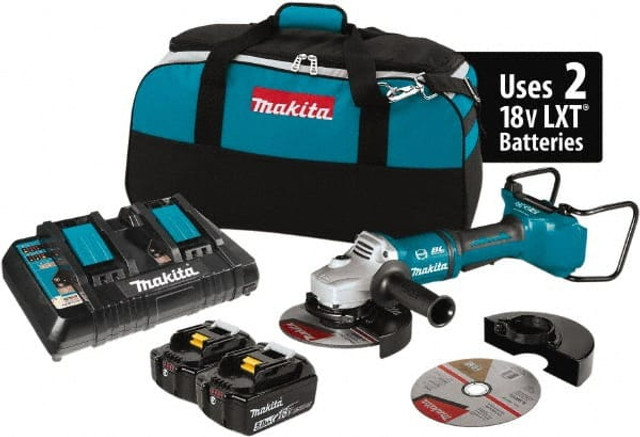 Makita XAG12PT1 Cordless Angle Grinder: 7" Wheel Dia, 7,700 RPM, 18V