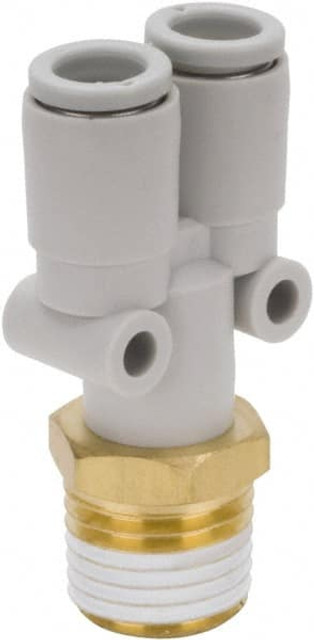 SMC PNEUMATICS KQ2U12-02AS Push-To-Connect Tube Fitting: Connector, 1/4" Thread