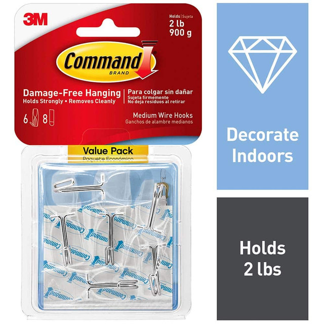 3M Storage Hook: 0.83" Projection, 3 lb Load Capacity, Plastic 7100067622