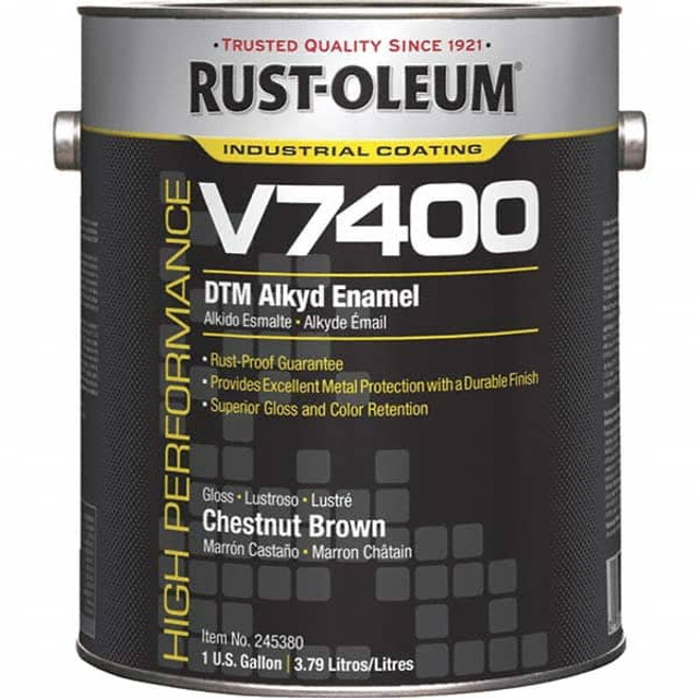 Rust-Oleum 245380 Alkyd Enamel Paint: 1,280 fl oz, Gloss, Chestnut Brown