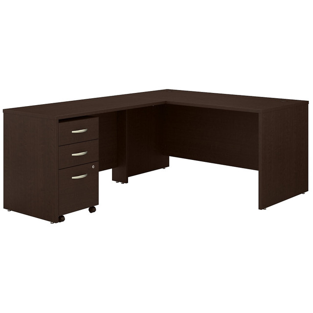 BUSH INDUSTRIES INC. SRC146MRSU Bush Business Furniture 60inW L-Shaped Corner Desk With 3-Drawer Mobile File Cabinet, Mocha Cherry, Standard Delivery
