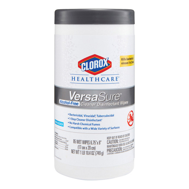 THE CLOROX COMPANY CLO31757 Clorox Healthcare VersaSure Disinfectant Wipes, Canister Of 85 Wipes THE CLOROX COMPANY CLO31757 Clorox Healthcare VersaSure Disinfectant Wipes, Canister Of 85 Wipes