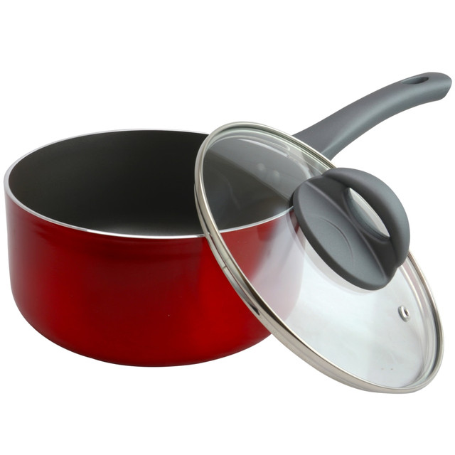 GIBSON OVERSEAS INC. Oster 995105836M  Herscher 2.5-Quart Aluminum Sauce Pan, Red