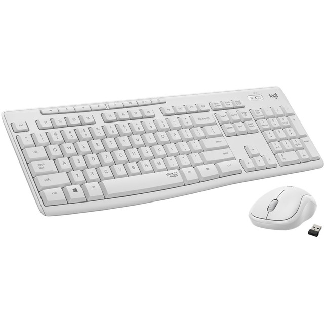 LOGITECH 920-009783  MK295 Silent Wireless Combo - USB Wireless Wi-Fi/RF - Off White - USB Wireless Wi-Fi Mouse - Off White - AA, AAA - Compatible with Computer for Windows, ChromeOS