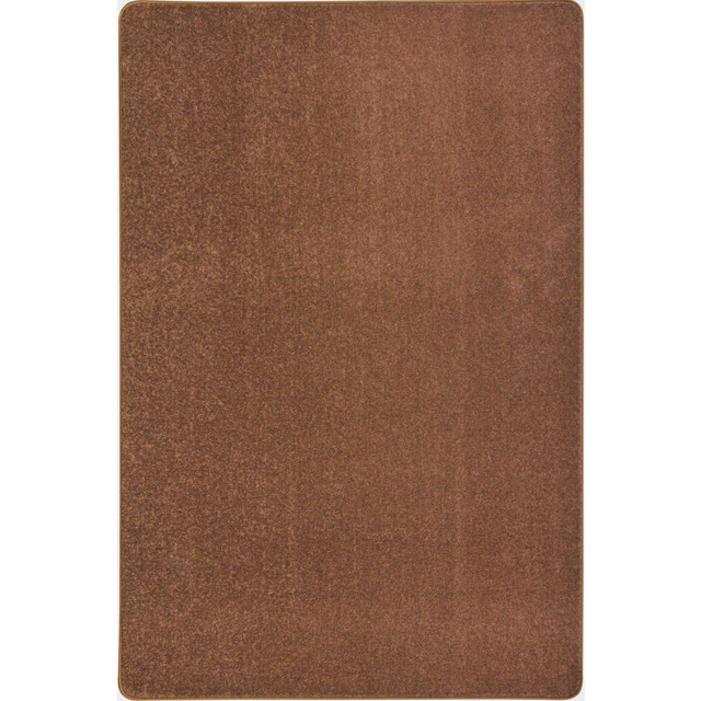 JOY CARPETS & CO. 80N-10 Joy Carpets Kid Essentials Solid Color Rectangle Area Rug, Endurance, 4ft x 6ft, Brown