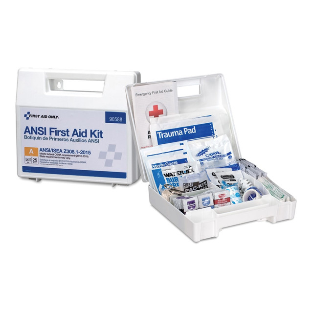FIRST AID ONLY, INC. 90588 First Aid Only 25-Person First Aid Kit, White, 89 Pieces FIRST AID ONLY, INC. 90588 First Aid Only 25-Person First Aid Kit, White, 89 Pieces