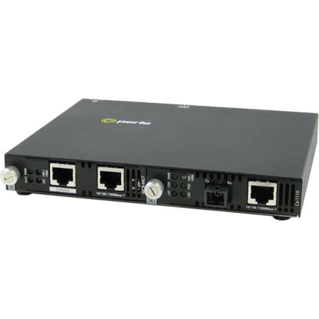 PERLE SYSTEMS 05070754 Perle SMI-1110-S1SC10U Gigabit Ethernet Media Converter - 2 x Network (RJ-45) - 1 x SC Ports - Management Port - 1000Base-T, 1000Base-BX - 6.21 Mile - External