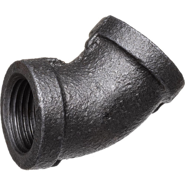 USA Industrials ZUSA-PF-16029 Black Pipe Fittings; Fitting Type: Elbow ; Fitting Size: 1/4" ; End Connections: NPT ; Material: Malleable Iron ; Classification: 150 ; Fitting Shape: 450 Elbow