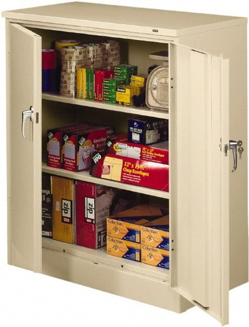 Tennsco 4218DLX-LGY Locking Storage Cabinet: 36" Wide, 18" Deep, 42" High