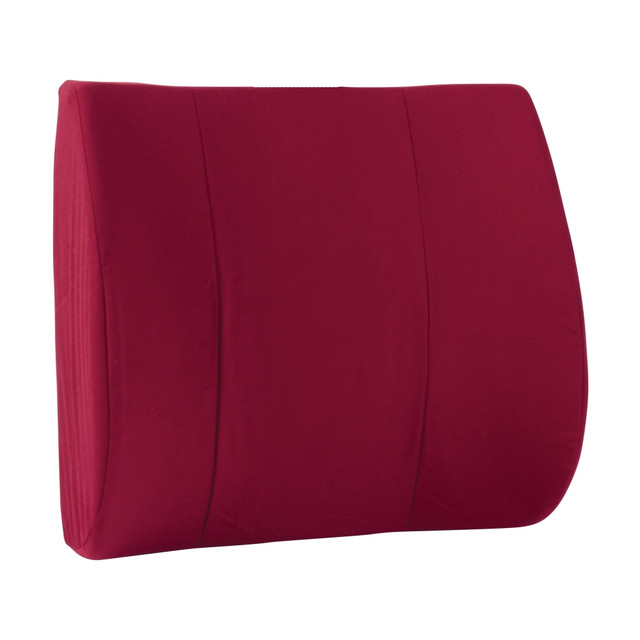 MABIS HEALTHCARE, INC. 555-7300-0700 DMI Contour Foam Lumbar Back Support Cushion Pillow With Strap, 14inH x 13inW x 3inD, Burgundy MABIS HEALTHCARE, INC. 555-7300-0700 DMI Contour Foam Lumbar Back Support Cushion Pillow With Strap, 14inH x 13inW x 3inD, Burgundy