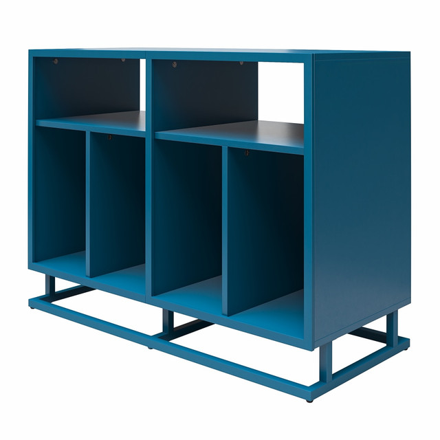 AMERIWOOD INDUSTRIES, INC. Ameriwood Home 1827849COM  Regal Double-Wide Record Station, 27-1/4inH x 37-1/4inW x 16-3/16inD, Blue