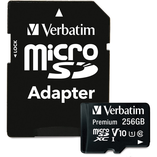 VERBATIM AMERICAS LLC 70364 Verbatim Premium 256 GB Class 10/UHS-I (U1) microSDXC - 1 Pack - 100 MB/s Read - Lifetime Warranty