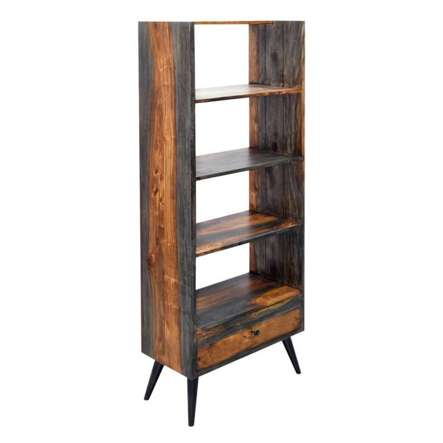 COAST TO COAST IMPORTS, LLC. 53422 Coast to Coast 64inH 4-Shelf Bookcase, Waylen, Sierra Brown/Black