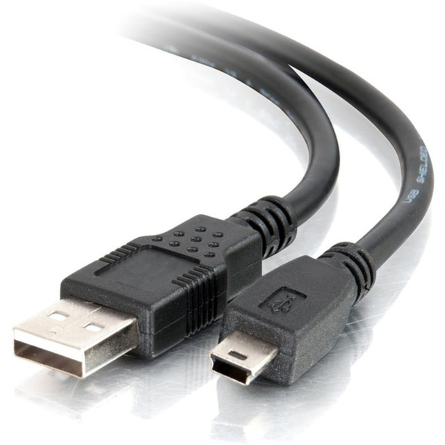 LASTAR INC. 27005 C2G 2m (6.6ft) USB 2.0 Cable - USB Cable - USB-A Male to USB Mini-B Male - Black - Type A Male - Mini Type B Male USB - 6.56ft - Black