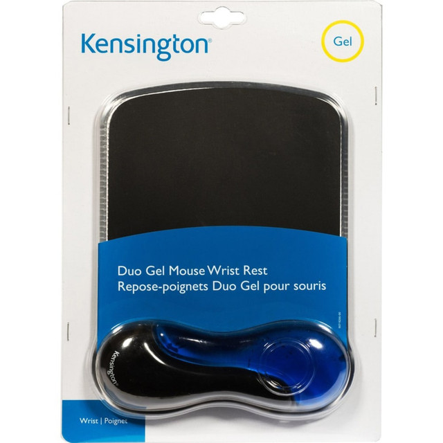 KENSINGTON K62401AM  Duo Gel Mouse Pad Wrist Rest, Black/Blue