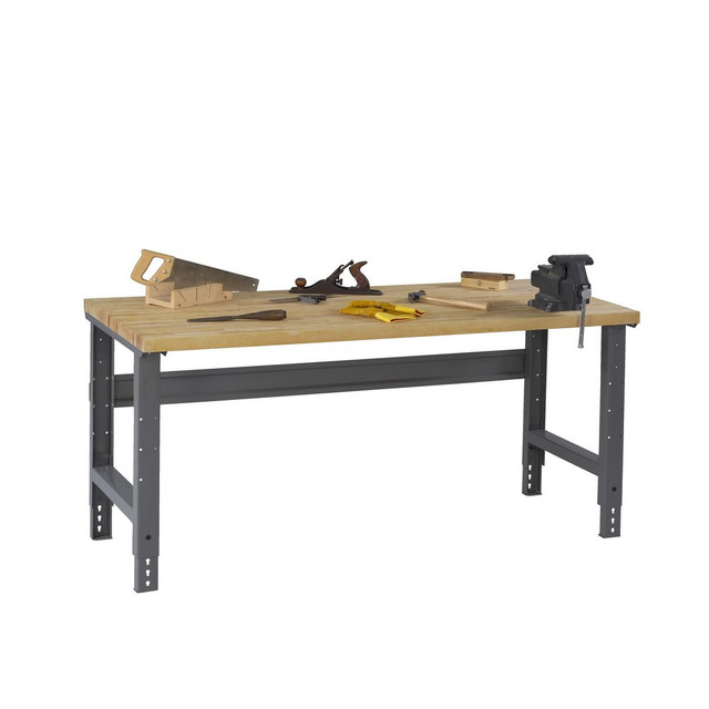 Tennsco WBA-1-3048W-MGY Stationary Adjustable Height Workbench: Medium Gray