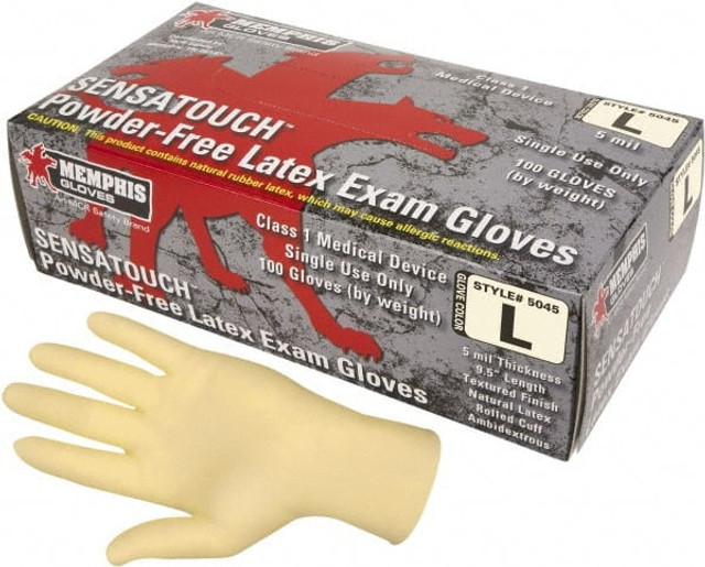 MCR Safety 5045M Disposable Gloves: Medium, 5 mil Thick, Latex, Medical Grade