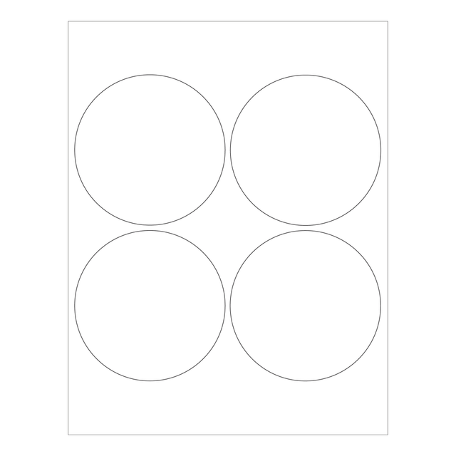 B O X MANAGEMENT, INC. LL305 Tape Logic  Round Glossy Labels For Laser Printers, LL305, 4in, White, Pack Of 400 Labels