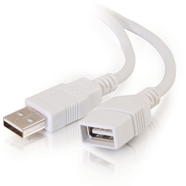 LASTAR INC. C2G 19003  3.3ft USB Extension Cable - USB A to USB A Extension Cable - USB 2.0 - White - M/F - Extend the distance of your USB A/B cable