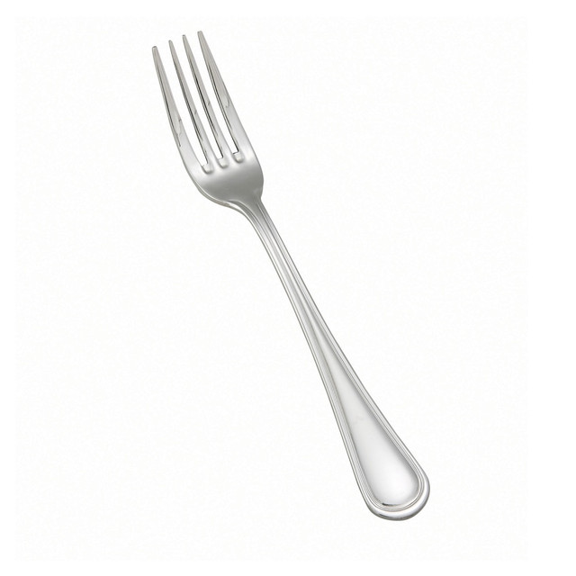 Pick food up for your plate easily with this dinner fork. The Continental pattern on the edge of the handle offers a touch of style.  18/0 stainless steel construction is resistant to corrosion.  Continental pattern delivers a classy accent.  Extra-heavy mirror finish provides premier reflection ability.  Spoon measures 1-5/16in x 2-1/2in x 8in.  12-pack of forks keeps your cutlery drawer stocked.