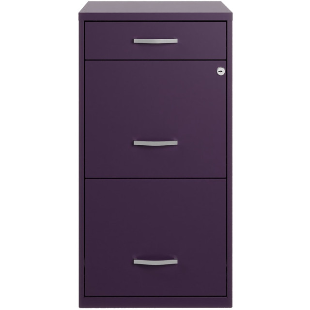 OFFICE DEPOT 25598 Realspace SOHO Organizer 18inD Vertical 3-Drawer File Cabinet, Purple