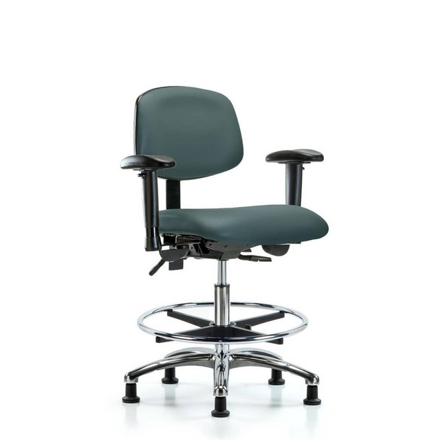 Blue Ridge Ergonomics MSC48874 Task Chair: Vinyl, Colonial Blue